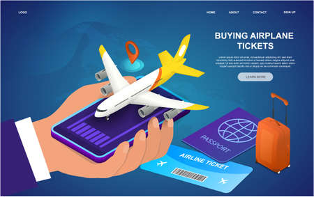 Buying airplane ticketsのイラスト素材