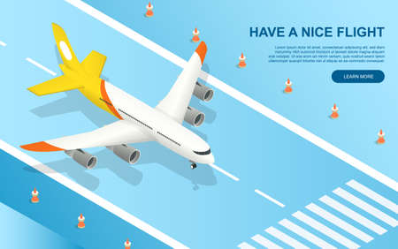 Have a nice flight concept with the planeのイラスト素材