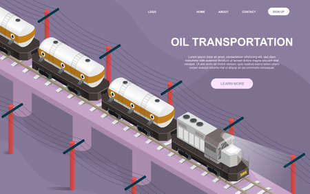 Oil and petroleum products transportation conceptのイラスト素材
