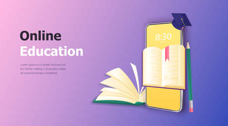 Abstract online education conceptのイラスト素材
