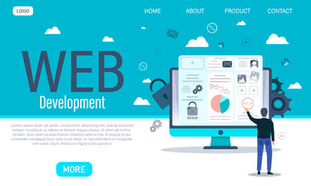 The creation of web pages concept.のイラスト素材