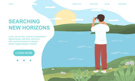 Searching new horizons conceptのイラスト素材