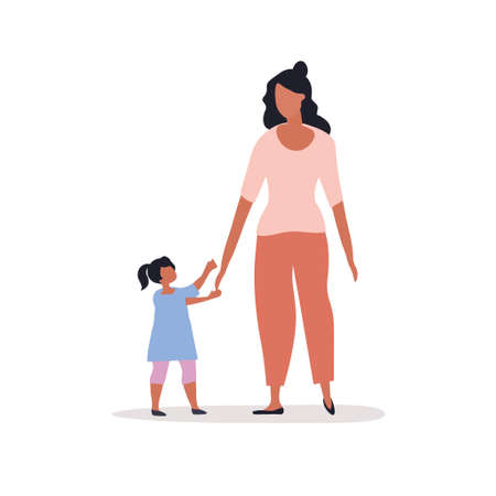 Mother walking with childのイラスト素材