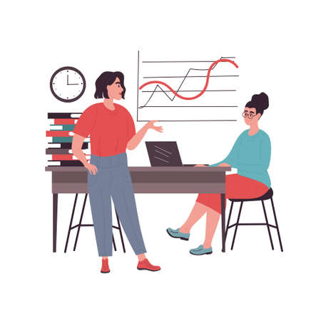 Two female colleagues communicatingのイラスト素材