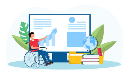 Online education for people with disabilitiesのイラスト素材