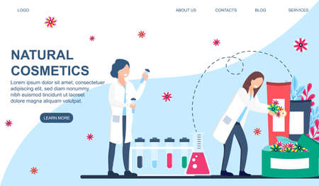 Organic cosmetics conceptのイラスト素材