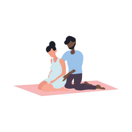 Diverse multiracial coupleのイラスト素材
