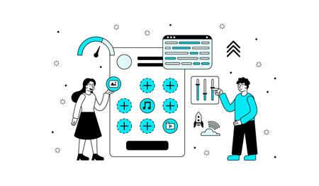 Creating mobile applicationのイラスト素材