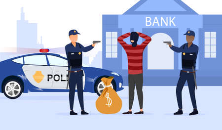 Police Officers Arresting Thiefのイラスト素材