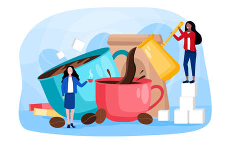 Abstract concept of making coffeeのイラスト素材