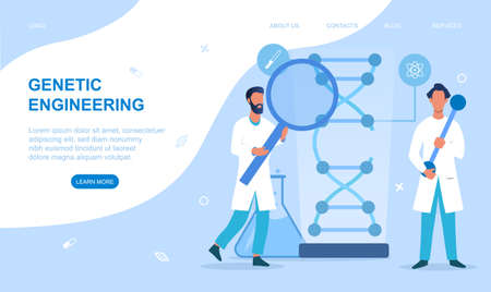 Genetic scientists editing DNAのイラスト素材