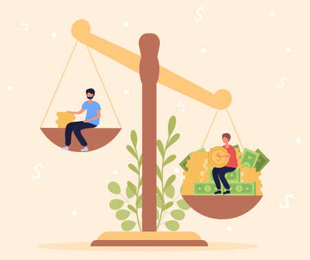Concept of richness and povertyのイラスト素材
