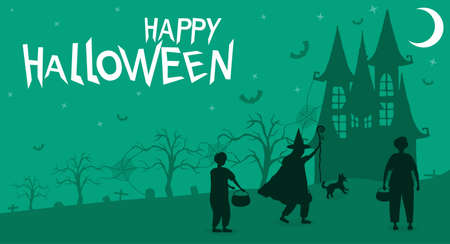 Happy Halloween Greeting Cardのイラスト素材