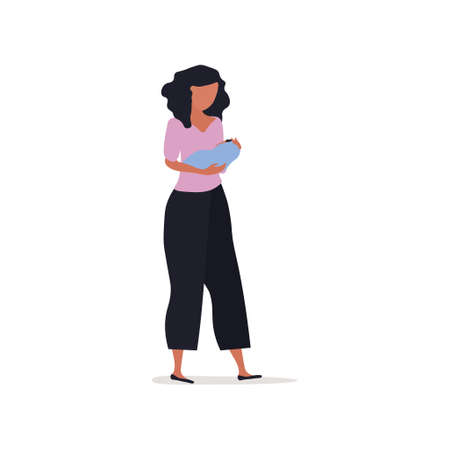 Mother with newborn baby vector illustrationのイラスト素材