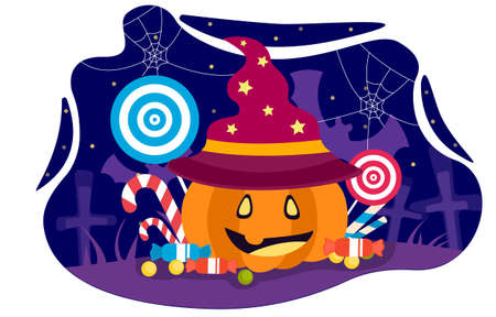 Halloween trick or treat party poster templateのイラスト素材