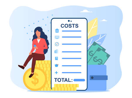 Application for recording expensesのイラスト素材