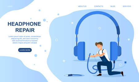 Concept of headphones repairのイラスト素材
