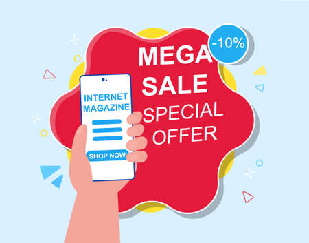 Concept of internet shopping, e-commerceのイラスト素材