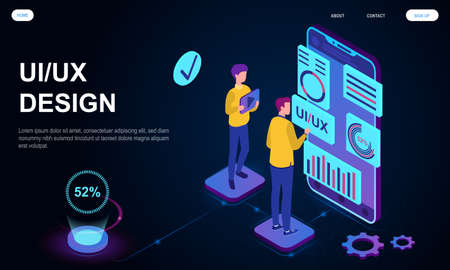 UX UI design conceptのイラスト素材