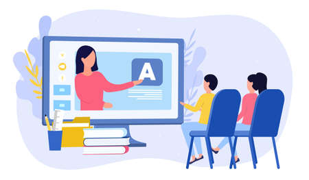 E-learning for kids conceptのイラスト素材