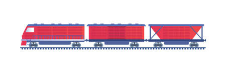 Freight Train isolated on white backgroundのイラスト素材