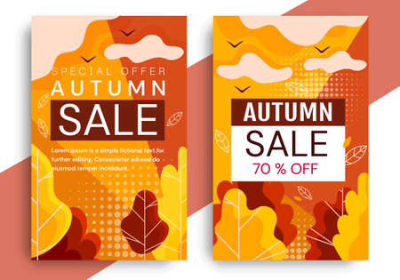 Autumn sale banner or posterのイラスト素材