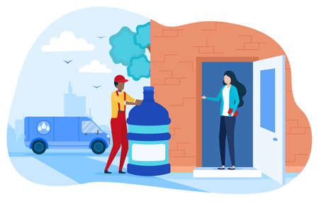 Concept of water deliveryのイラスト素材