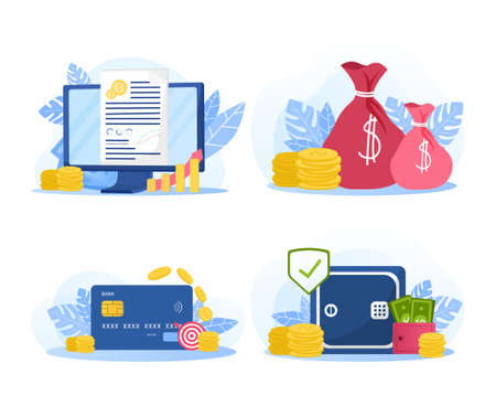 Set of business illustrationsのイラスト素材