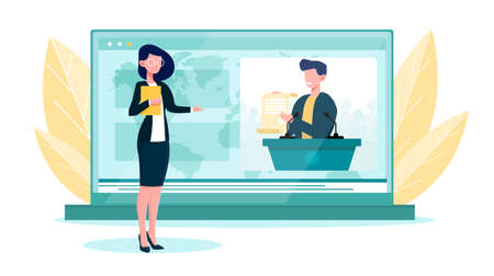 Diplomatic news online service or platform.のイラスト素材