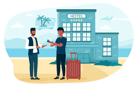 Black travel agent check passportのイラスト素材