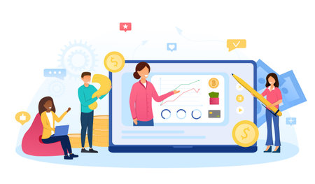 Online course of increasing moneyのイラスト素材