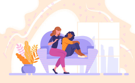 Woman giving comfort and support to friendのイラスト素材