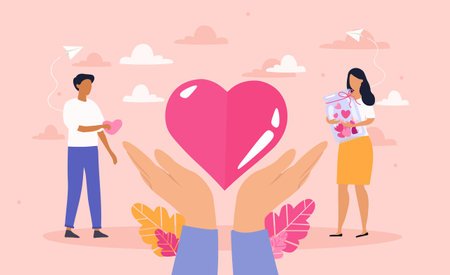 Charity and volunteering activity abstract conceptのイラスト素材