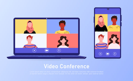 Working from home conceptのイラスト素材