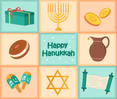 Happy hanukah festive cardのイラスト素材
