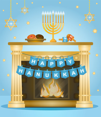 Happy hanukkah festive cardの写真素材
