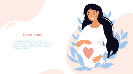 Pregnancy and motherhood conceptのイラスト素材