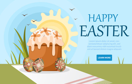 Happy easter postcardのイラスト素材