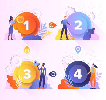 The concept of different options, steps or processesのイラスト素材