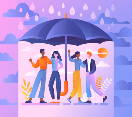 Support each other conceptのイラスト素材