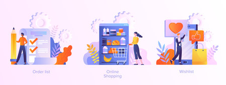 Online shopping abstract conceptのイラスト素材