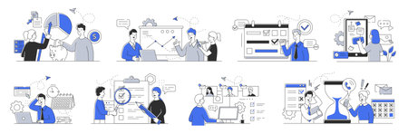 Time management and planning conceptのイラスト素材
