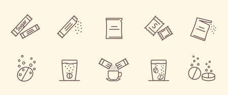 Set of packing line iconsのイラスト素材