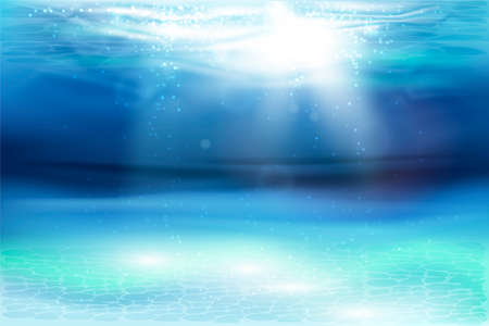 Deep underwater ocean sceneのイラスト素材