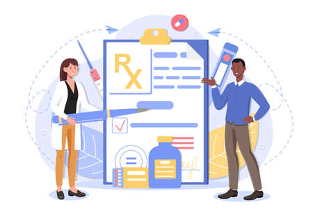 Recipe disease therapy prescription signatureのイラスト素材