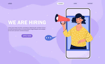 Employment concept with We Are Hiring web template designのイラスト素材