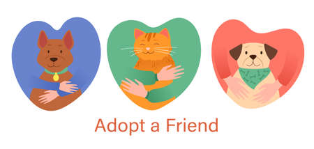 Adopt a friend abstract conceptのイラスト素材