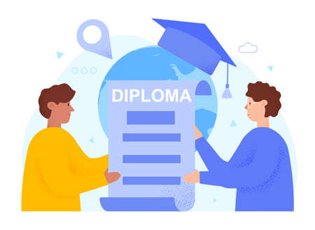 Global online education, e-learning tools.のイラスト素材