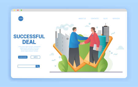 Real Estate or Business successful deal conceptのイラスト素材