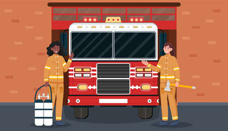 Woman firefighter concept